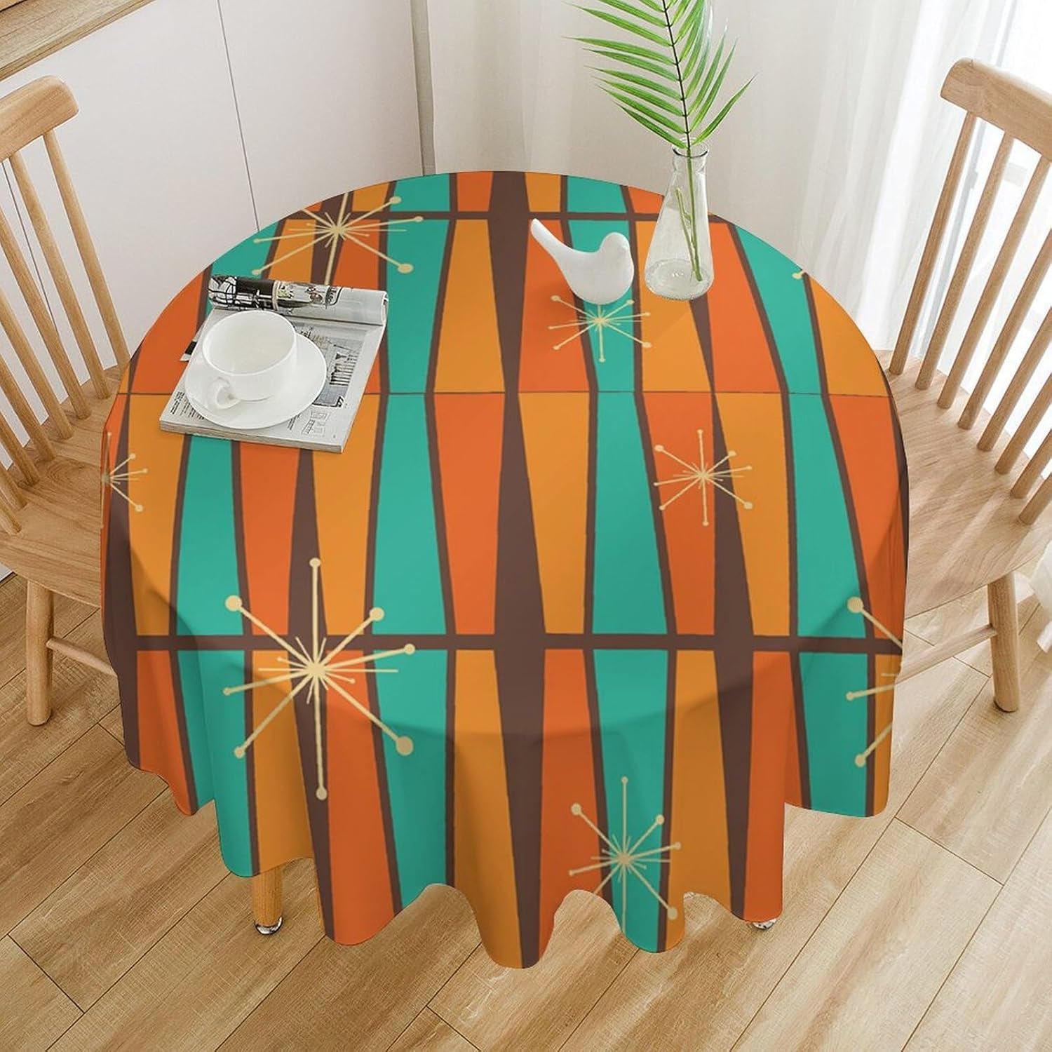Century Textile & Sewing Supply Reviews - Mid Century Modern Oranje Geel Geometrie