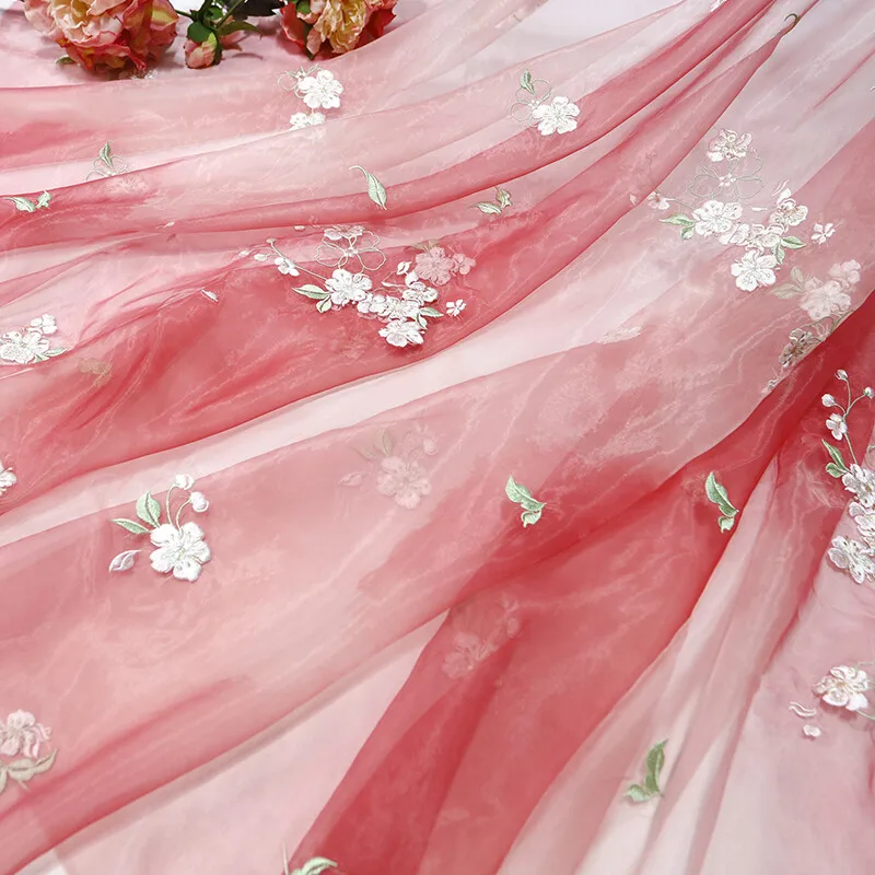 Sewing Batik Fabric - 1m Bloem Perenbloesems Doek Borduren Chiffon