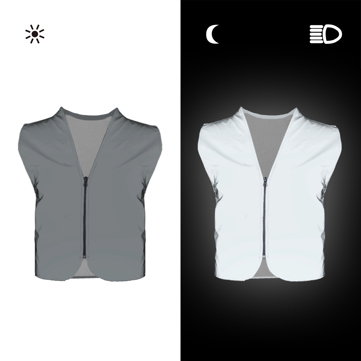 Invisible Zip Fastener - Salzmann reflecterend vest Hoge zichtbaarheid veiligheidsvest