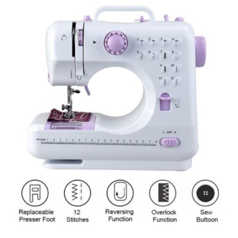 Sewing Jahit - Elektrische huishoudelijke mini-naaimachine, 12 steken, mini-naaimachine