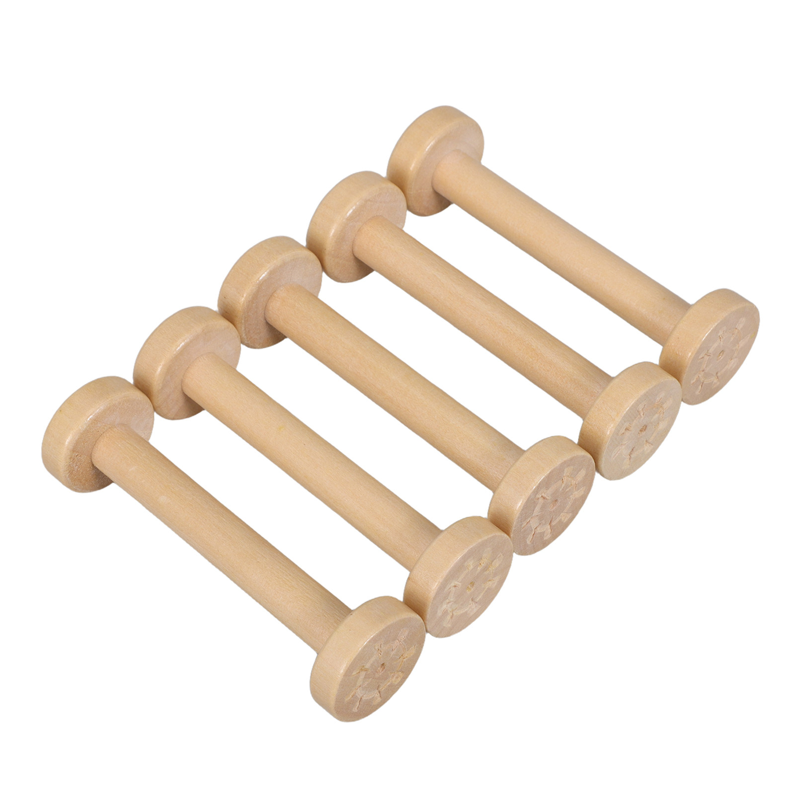 Sewing Textiles - 5 stuks houten spoelen natuurlijke vintage