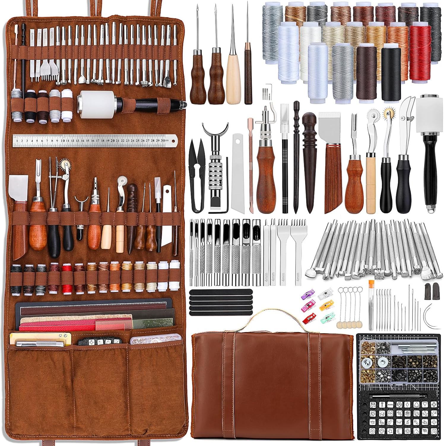 Sewing Custom - Lederbewerkingsset Lederen handwerkgereedschap Lederbewerkingskit met op