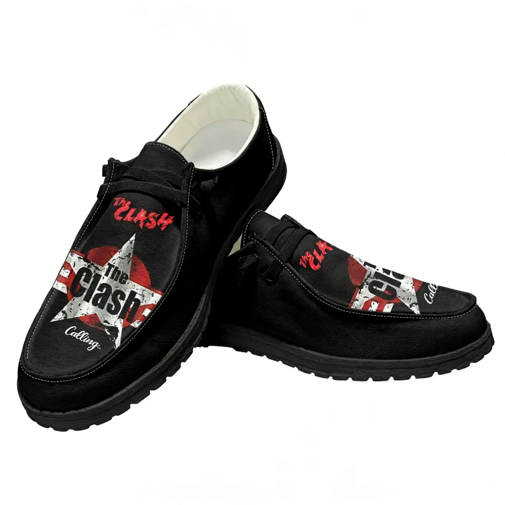 Sewing Custom - De Clash Rock Band Casual schoenen