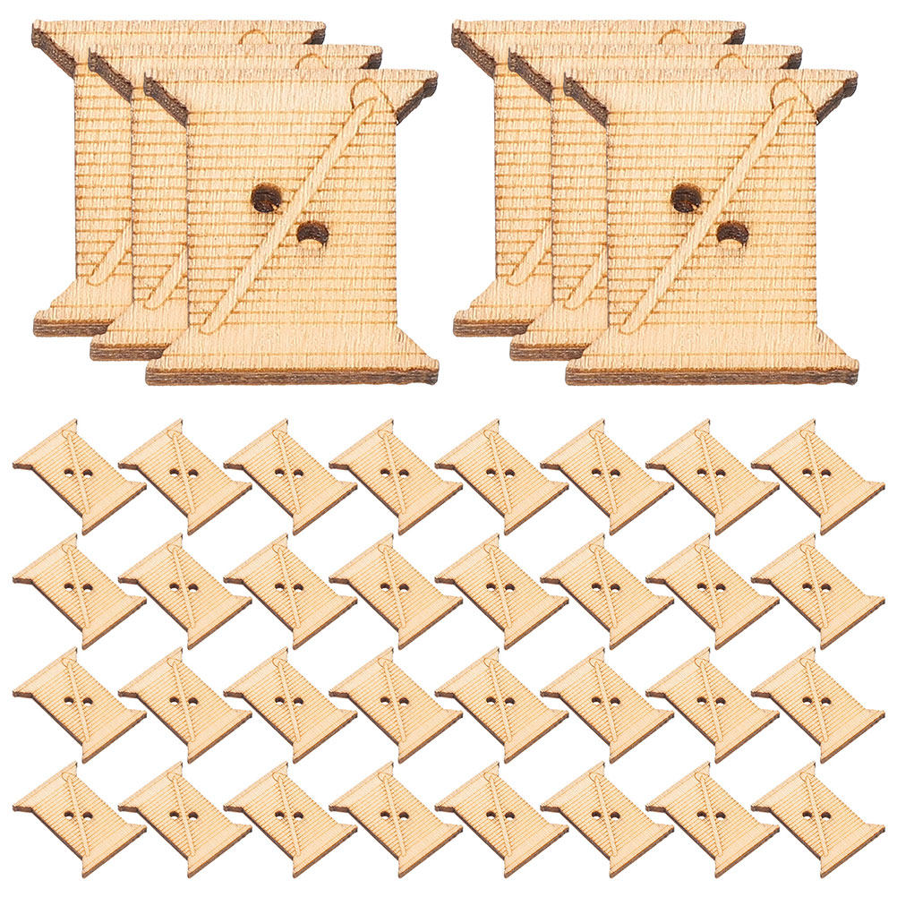 Sewing Art - 100 stuks houten borduurgaren spoeltjes draadwikkelkaarten