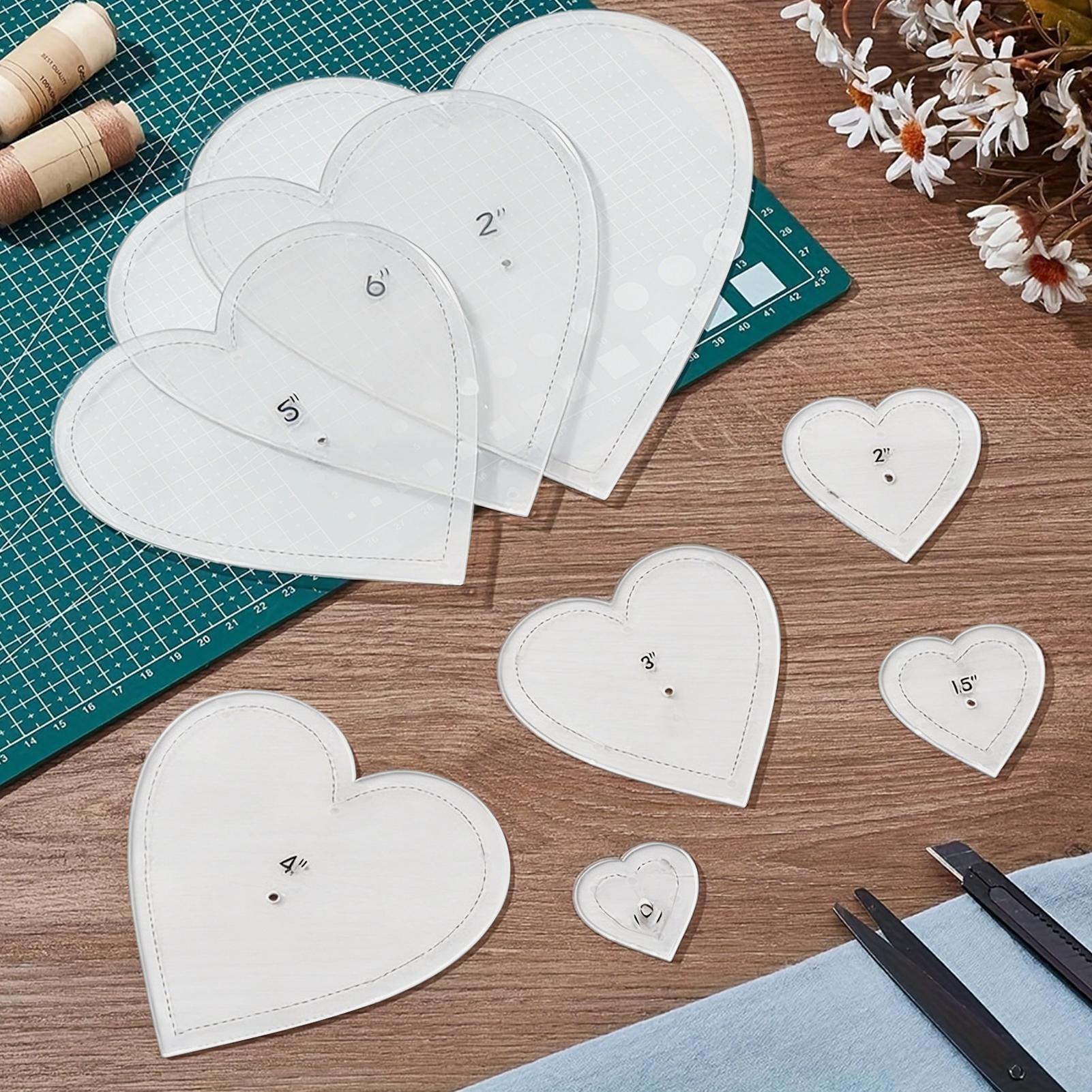 Sewing Custom - nieuwe naaisjablonen 8-delige acryl hartvormige gidsen