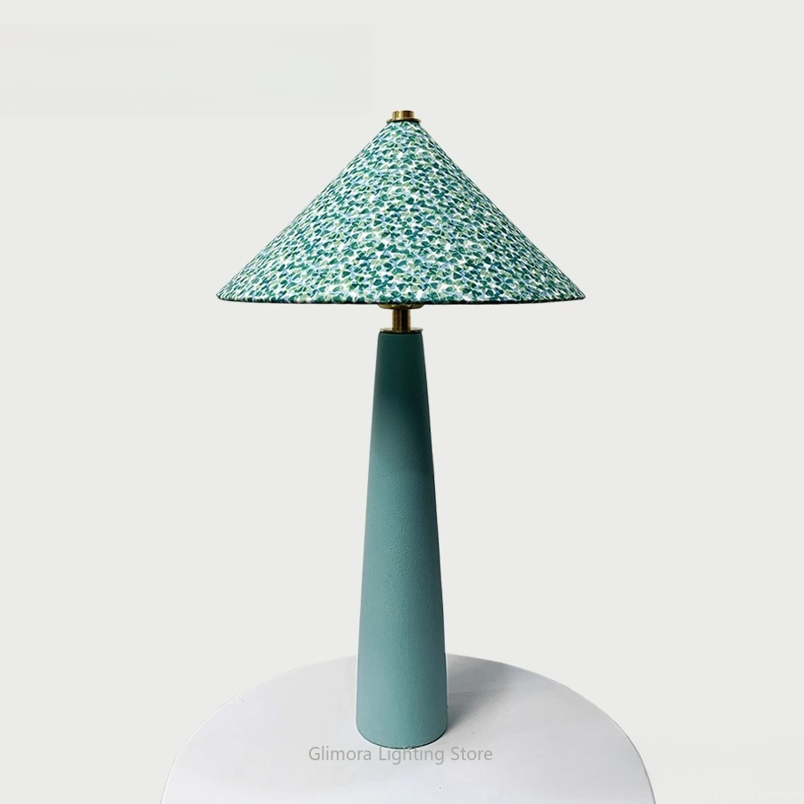 Century Textile & Sewing Supply Reviews - Blauwgroene tafellamp in parapluvorm: Britse Liberty-stof