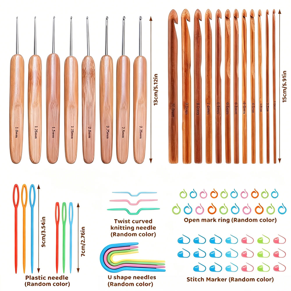 74-delige bamboe haaknaaldset, - Sewing Kit recensie en prijs