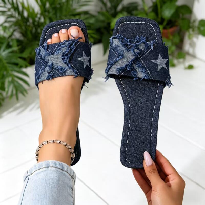 Y2K Denim Bandjes Sandalen met - Sewing Custom recensie en prijs