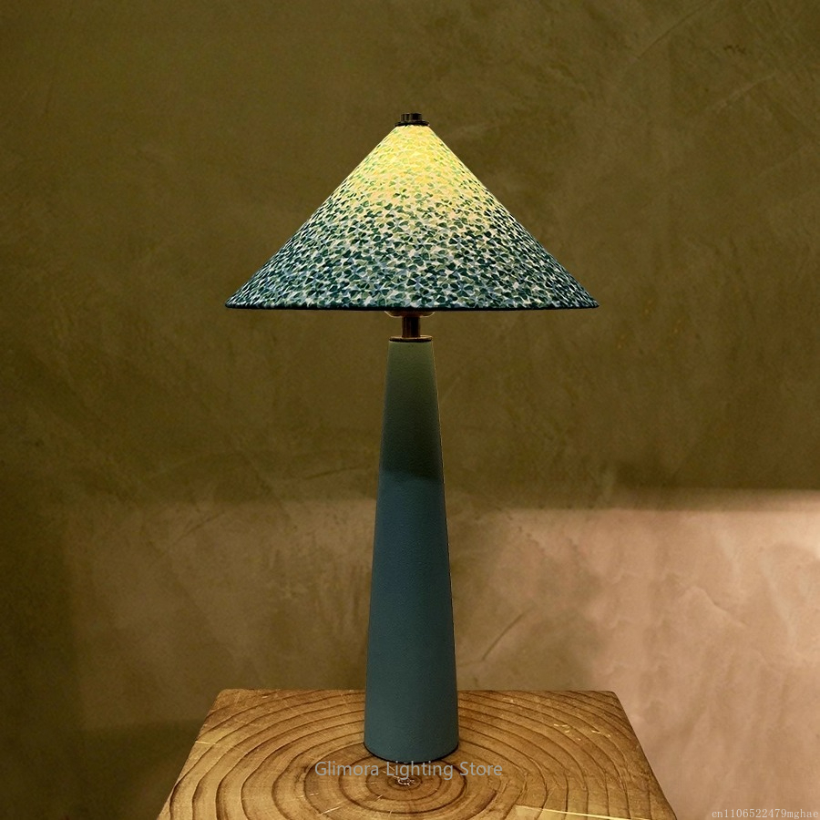 Blauwgroene tafellamp in parap - Century Textile & Sewing Supply Reviews recensie en prijs